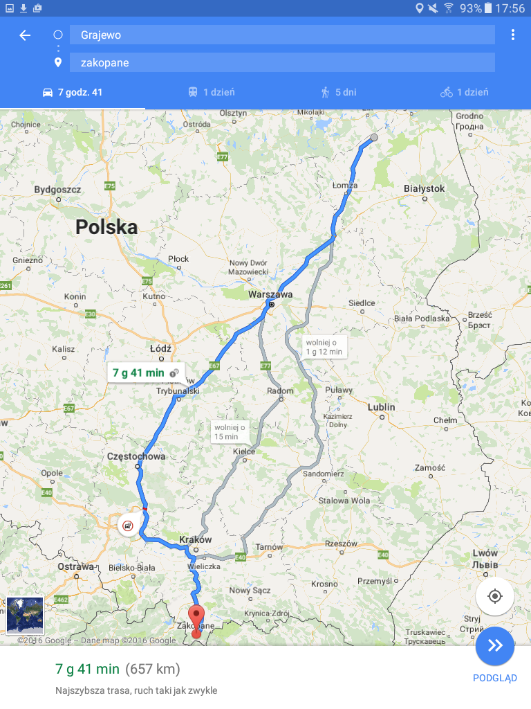 Trasa, piątek 